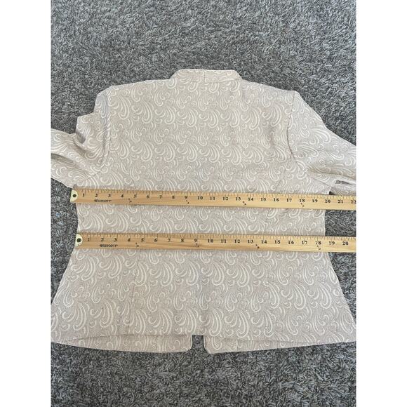Dress Jacket 2 Piece Set Size 12 Petite 12P Beige Tan Minimal Monochromatic - Picture 12 of 16